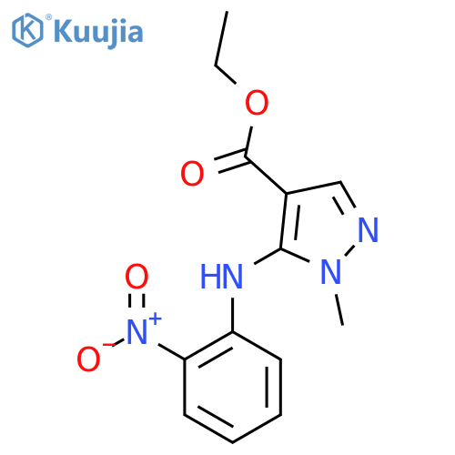 1-Methyl-5-(2-nitro-phenylamino)-1H-pyrazole-4-carboxylic acid ethyl ester structure