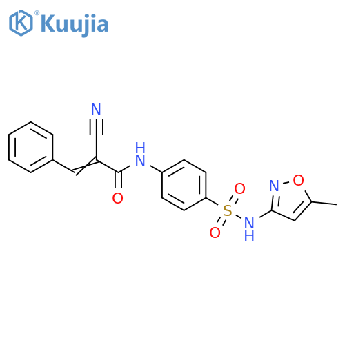 2-cyano-N-{4-[(5-methyl-1,2-oxazol-3-yl)sulfamoyl]
phenyl}-3-phenylprop-2-enamide structure