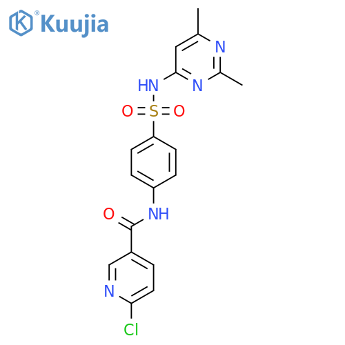 6-chloro-N-{4-[(2,6-dimethylpyrimidin-4-yl)sulfamoyl]phenyl}pyridine-3-carboxamide structure