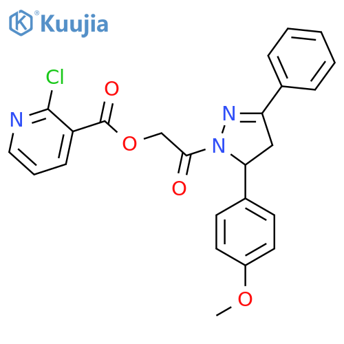 [2-[3-(4-Methoxyphenyl)-5-phenyl-3,4-dihydropyrazol-2-yl]-2-oxoethyl] 2-chloropyridine-3-carboxylate structure