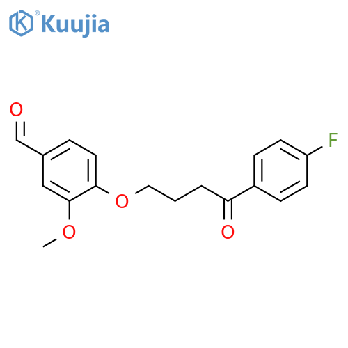 4-[4-(4-Fluorophenyl)-4-oxobutoxy]-3-methoxybenzaldehyde structure