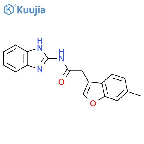 N-(1H-1,3-benzodiazol-2-yl)-2-(6-methyl-1-benzofuran-3-yl)acetamide structure
