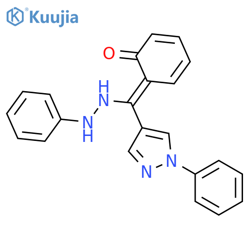 2-(1-phenyl-1H-pyrazol-4-yl)(2-phenylhydrazin-1-ylidene)methylphenol structure