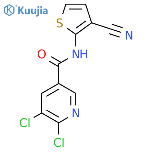 5,6-dichloro-N-(3-cyanothiophen-2-yl)pyridine-3-carboxamide structure