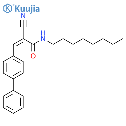 3-{[1,1'-biphenyl]-4-yl}-2-cyano-N-octylprop-2-enamide structure