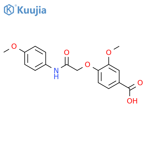 3-Methoxy-4-[(4-methoxy-phenylcarbamoyl)-methoxy]-benzoic acid structure