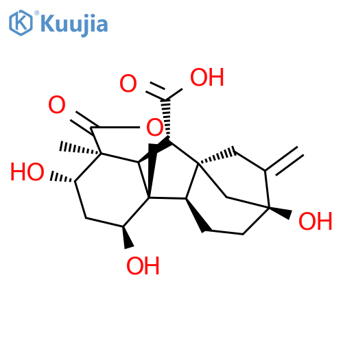 2β,4α,4aα,7-Tetrahydroxy-1β-methyl-8-methylenegibbane-1α,10β-dicarboxylic acid 1,4a-lactone structure