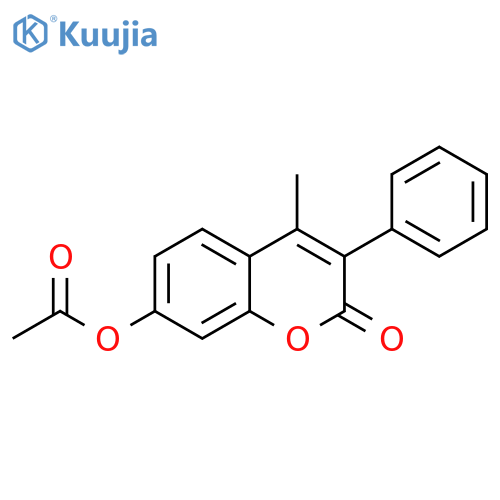 4-methyl-2-oxo-3-phenyl-2H-chromen-7-yl acetate structure