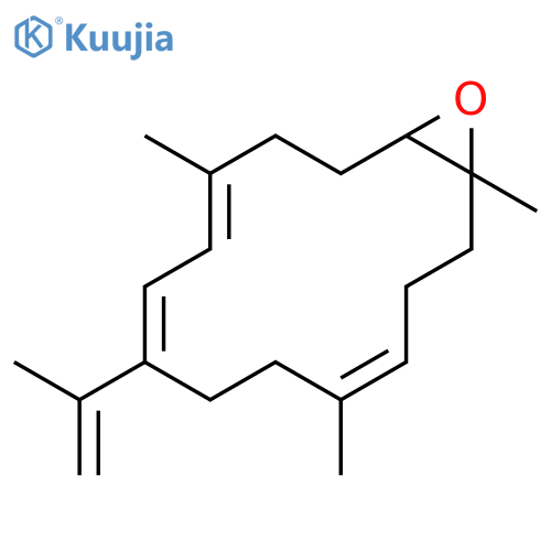 (E,E,E)-7,8-epoxy-1-isopropenyl-4,8,12-trimethylcyclotetradeca-1,3,11-triene structure