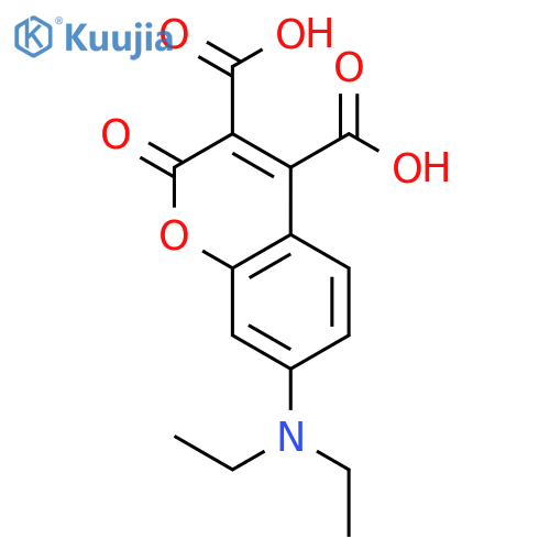 2H-1-Benzopyran-3,4-dicarboxylicacid, 7-(diethylamino)-2-oxo- structure