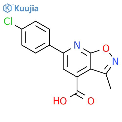 6-(4-chlorophenyl)-3-methyl-1,2oxazolo5,4-bpyridine-4-carboxylic acid structure