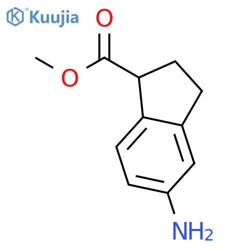 1H-Indene-1-carboxylic acid, 5-amino-2,3-dihydro-, methylester structure