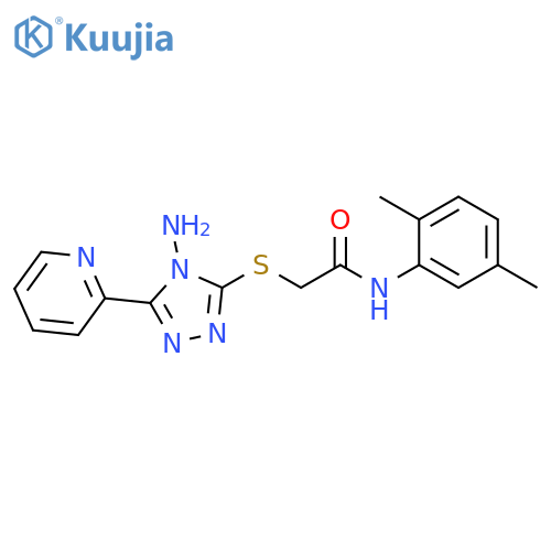 2-{4-amino-5-(pyridin-2-yl)-4H-1,2,4-triazol-3-ylsulfanyl}-N-(2,5-dimethylphenyl)acetamide structure