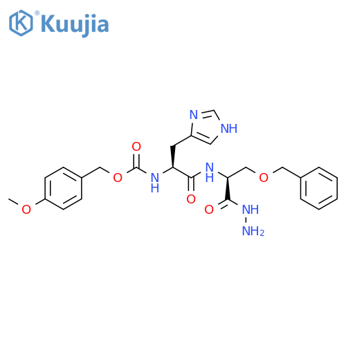 L-Serine, N-[N-[[(4-methoxyphenyl)methoxy]carbonyl]-L-histidyl]-O-(phenylmethyl)-, hydrazide (9CI) structure