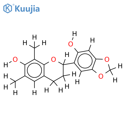 4',5'-Methylene ether-2',4',5',7-Tetrahydroxy-6,8-dimethylflavan structure