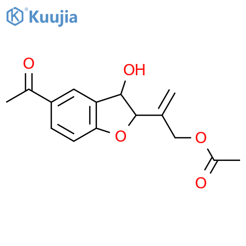 2-[(2S,3S)-5-acetyl-3-hydroxy-2,3-dihydro-1-benzofuran-2-yl]prop-2-enyl acetate structure