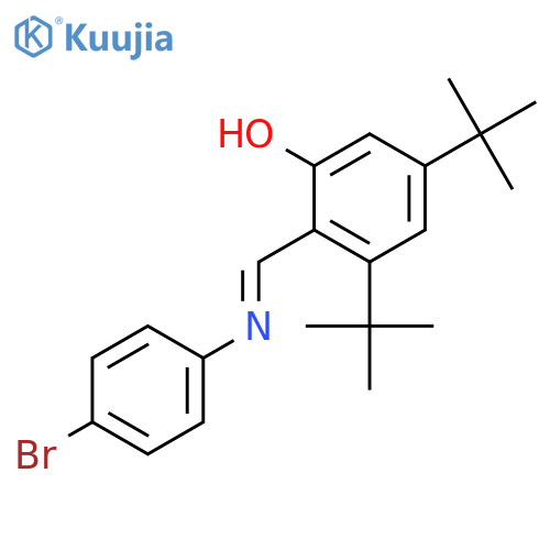 PHENOL, 2-[[(4-BROMOPHENYL)IMINO]METHYL]-3,5-BIS(1,1-DIMETHYLETHYL)- structure