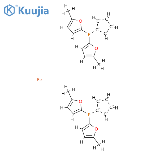 1,2-bis(diphenylphosphino)-1'-(diisopropylphosphino)-3',4-di-tert-butyl ferrocene structure