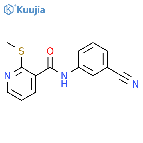 N-(3-cyanophenyl)-2-(methylsulfanyl)pyridine-3-carboxamide structure