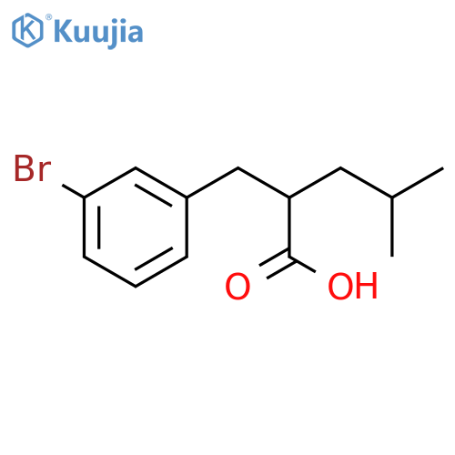2-(3-bromophenyl)methyl-4-methylpentanoic acid structure