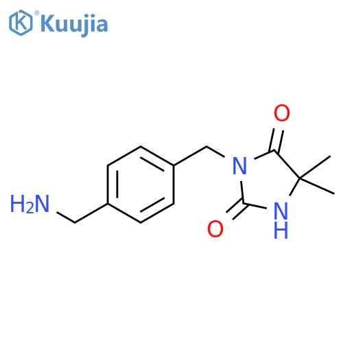 2,4-Imidazolidinedione, 3-[[4-(aminomethyl)phenyl]methyl]-5,5-dimethyl- structure