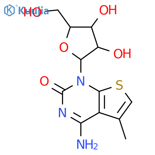 Thieno[2,3-d]pyrimidin-2(1H)-one,4-amino-5-methyl-1-b-D-ribofuranosyl- structure