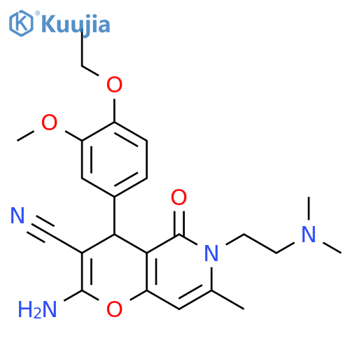 2-amino-6-2-(dimethylamino)ethyl-4-(4-ethoxy-3-methoxyphenyl)-7-methyl-5-oxo-4H,5H,6H-pyrano3,2-cpyridine-3-carbonitrile structure