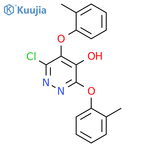 4-PYRIDAZINOL, 6-CHLORO-3,5-BIS(2-METHYLPHENOXY)- structure