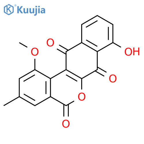 8-hydroxy-1-methoxy-3-methyl-5H-dibenzo[c,g]chromene-5,7,12-trione structure