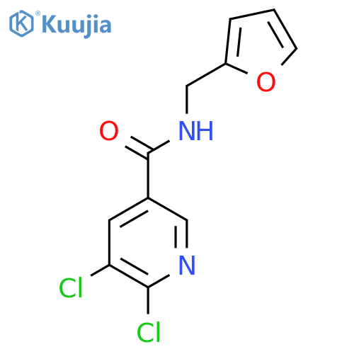 5,6-dichloro-N-(furan-2-yl)methylpyridine-3-carboxamide structure