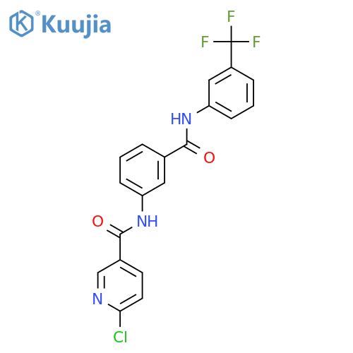 6-chloro-N-(3-{[3-(trifluoromethyl)phenyl]carbamoyl}phenyl)pyridine-3-carboxamide structure