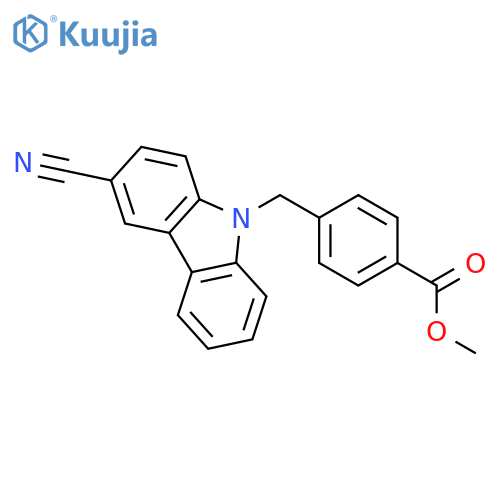 Benzoic acid, 4-[(3-cyano-9H-carbazol-9-yl)methyl]-, methyl ester structure