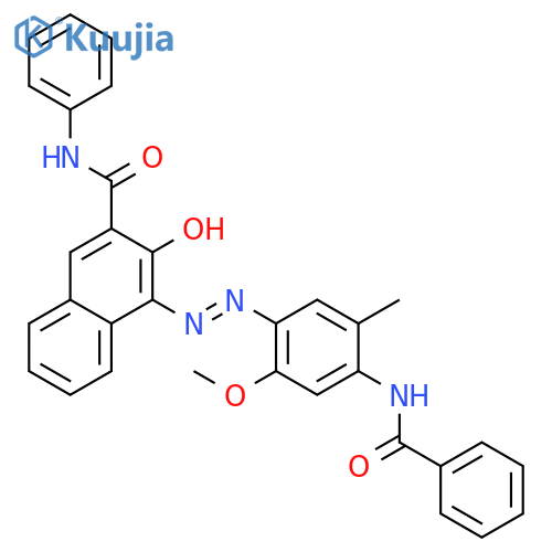 2-Naphthalenecarboxamide,4-[2-[4-(benzoylamino)-2-methoxy-5-methylphenyl]diazenyl]-3-hydroxy-N-phenyl- structure