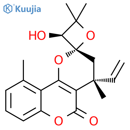 Spiro[oxetane-2,2'-[2H,5H]pyrano[3,2-c][1]benzopyran]-5'-one, 4'-ethenyl-3',4'-dihydro-3-hydroxy-4,4,4',10'-tetramethyl-, (2S,3S,4'R)- structure