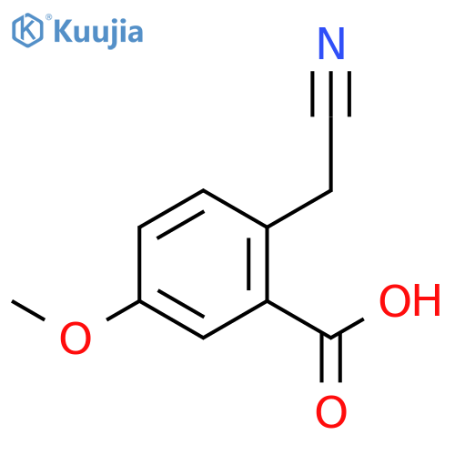 Benzoicacid, 2-(cyanomethyl)-5-methoxy- structure