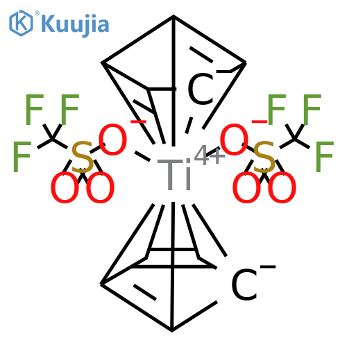 Titanium, bis(h5-2,4-cyclopentadien-1-yl)bis(1,1,1-trifluoromethanesulfonato-kO)- structure