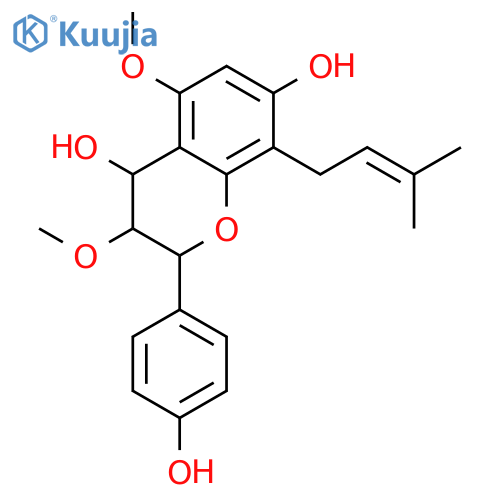 4,4',7-Trihydroxy-3,5-dimethoxy-8-prenylflavan structure