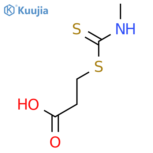 Propanoic acid,3-[[(methylamino)thioxomethyl]thio]- structure