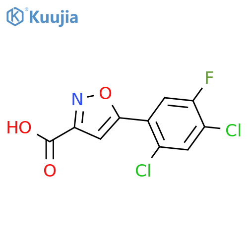 5-(2,4-Dichloro-5-fluorophenyl)isoxazole-3-carboxylic acid structure