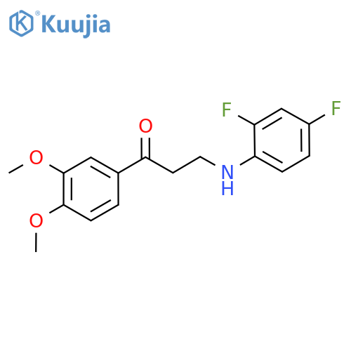 3-(2,4-DIFLUOROANILINO)-1-(3,4-DIMETHOXYPHENYL)-1-PROPANONE structure