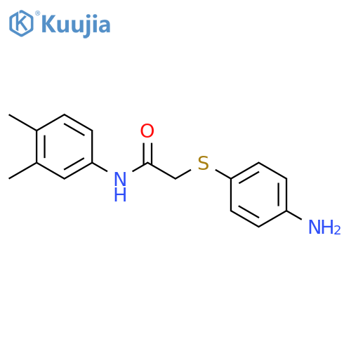 2-[(4-AMINOPHENYL)SULFANYL]-N-(3,4-DIMETHYLPHENYL)ACETAMIDE structure
