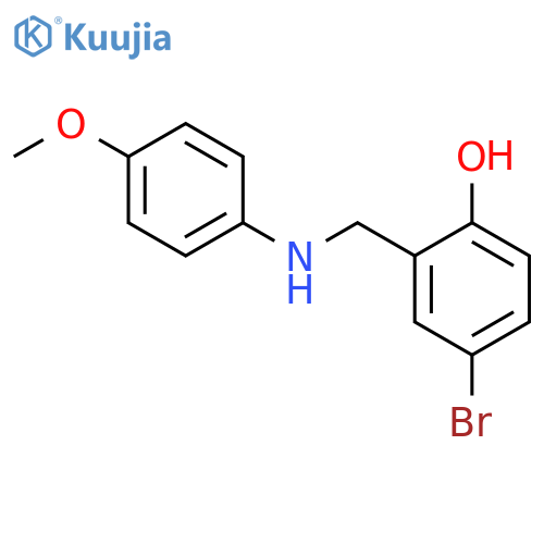 4-Bromo-2-((4-methoxyanilino)methyl)phenol structure
