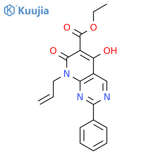 Ethyl 8-allyl-5-hydroxy-7-oxo-2-phenyl-7,8-dihydropyrido[2,3-d]pyrimidine-6-carboxylate structure