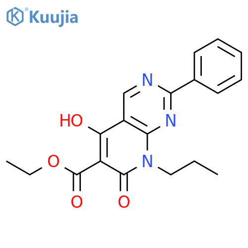 Ethyl 5-hydroxy-7-oxo-2-phenyl-8-propyl-7,8-dihydropyrido[2,3-d]pyrimidine-6-carboxylate structure