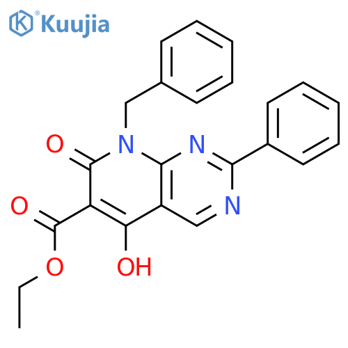 Ethyl 8-benzyl-5-hydroxy-7-oxo-2-phenyl-7,8-dihydropyrido[2,3-d]pyrimidine-6-carboxylate structure