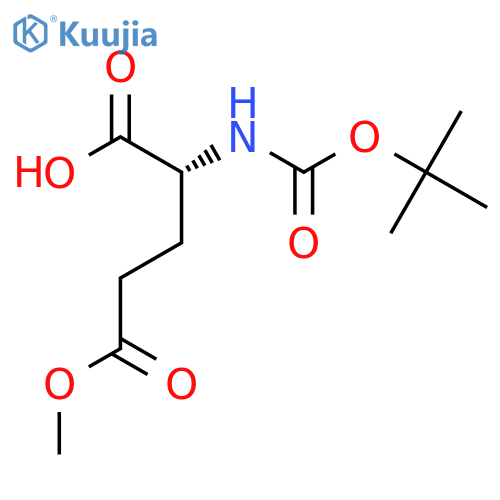 (2R)-2-{(tert-butoxy)carbonylamino}-5-methoxy-5-oxopentanoic acid structure
