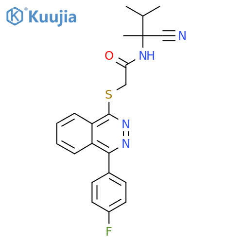 N-(1-cyano-1,2-dimethylpropyl)-2-{[4-(4-fluorophenyl)phthalazin-1-yl]sulfanyl}acetamide structure