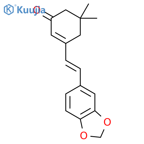 2-Cyclohexen-1-one, 3-[2-(1,3-benzodioxol-5-yl)ethenyl]-5,5-dimethyl- structure