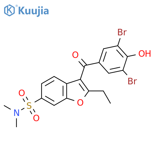 3-(3,5-Dibromo-4-hydroxybenzoyl)-2-ethyl-N,N-dimethylbenzofuran-6-sulfonamide structure
