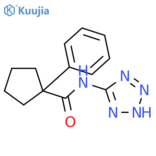 Cyclopentanecarboxamide,1-phenyl-N-2H-tetrazol-5-yl- structure